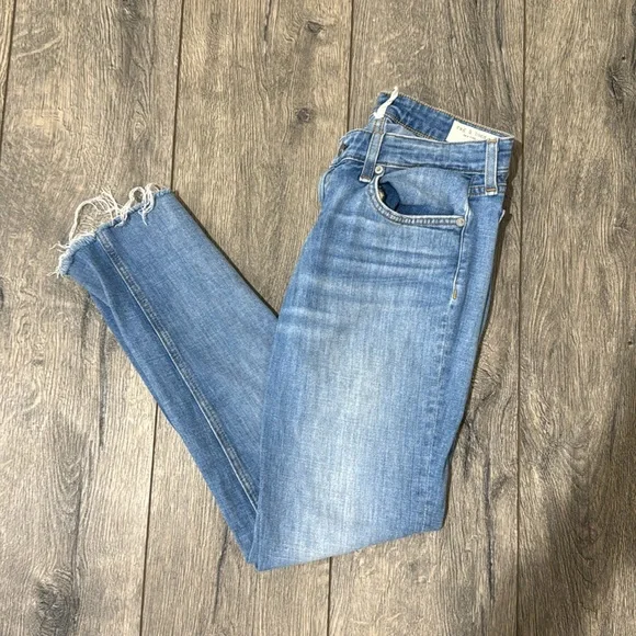 • rag & bone • Women’s Dre Low Rise Slim Boyfriend Jeans in Tulip Blue 25 - Picture 2 of 5